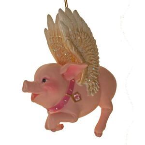 December Diamonds When Pigs Fly Pig Wings Too Cute Glitter Holiday Ornament